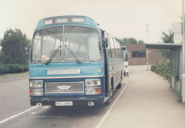 274/02 Premier Travel Services RVE 296S at Haverhill - Sat 17 August 1985 (Ref 25-05)