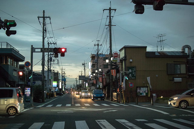 Intersection at twilight