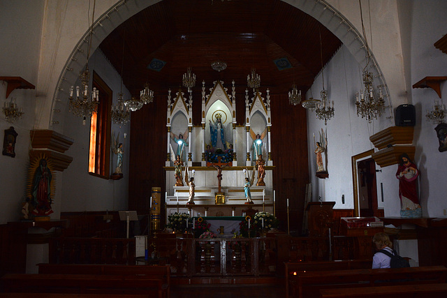 Mexico, Interior of Iglesia de Mexicanos in San Cristobal de las Casas