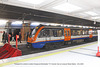 Transport for London’s London Overground Bombadier 710 ‘Aventra’ train at Liverpool Street Station - 25 2 2023