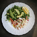 lobster with lemon butter sauce and avocado and rocket salad