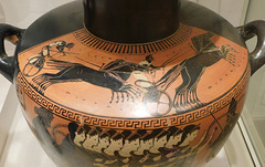 Detail of a Terracotta Hydria Attributed to the Priam Painter in the Metropolitan Museum of Art, August 2019