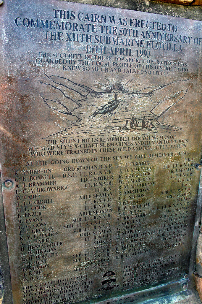 Memorial  to the 12th Submarine Flotilla near Kylesku Sutherland,Scotland 10th September 2015