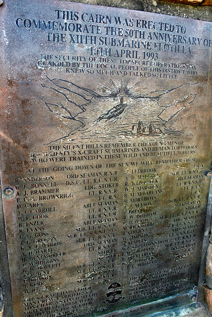 Memorial  to the 12th Submarine Flotilla near Kylesku Sutherland,Scotland 10th September 2015