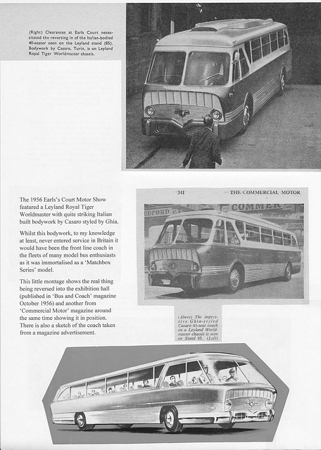 Casaro bodied Leyland Royal Tiger Worldmaster coach montage - 1956 Casaro bodied Leyland Royal Tiger Worldmaster coach montage - 1956