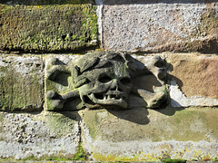 kedleston church derbs; c18 skull and bones on east end of the church