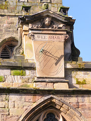 kedleston church derbs ; c18 we shall soon die all (sundial)