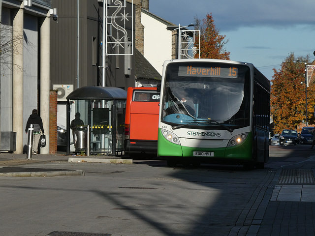 Stephensons of Essex 434 (EU10 NVT) in Bury St. Edmunds - 25 Nov 2023 (P1170109)