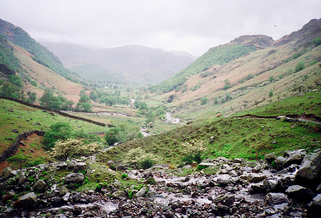 Looking back along Greenup Gill (scan from 1990)