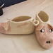 felted piggy slippers