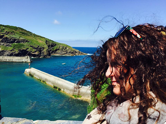 Stevie by the breakwater at the harbour entrance