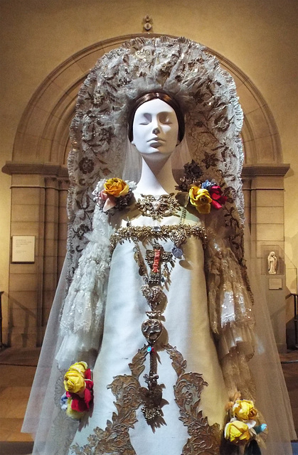 Detail of a Wedding Ensemble by Christian Lacroix in the Metropolitan Museum of Art, July 2018