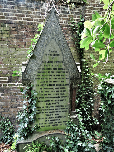 brompton cemetery, london     (27)sir john fowler +1890, engineer for the metropolitan line and the forth bridge