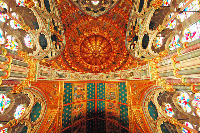 Ceiling in the redundant church at Studley Royal, North Yorkshire