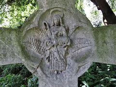 brompton cemetery, london     (32)sidney james catchpole +1896, cross with christ as a shepherd