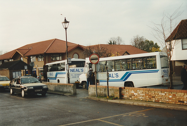 Neal's Travel G642 WMG and M373 VER  in Mildenhall - Nov 1995