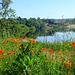 La Dordogne et en arriére plan le village du "Fleix"