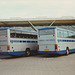 Cambridge Coach Services N311 VAV and M306 BAV at Stansted - 2 Jul 1996