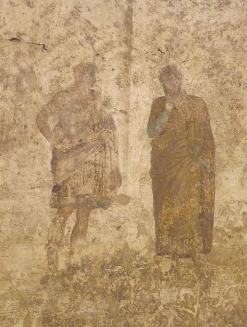 Detail of a Wall Painting with Phoenix and Polyxena in the Naples Archaeological Museum, July 2012