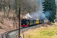 Ein Zug der Preßnitztalbahn ...