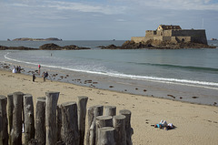 Beach scene at St Malo