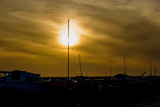 Heswall boatyard sunset