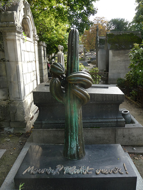 Mourir ? Plutôt crever ! Tombe du Cimetière de Montmartre, Paris 18e (75), octobre 2012