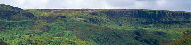 The Pennine Way over Laddow Rocks panorama