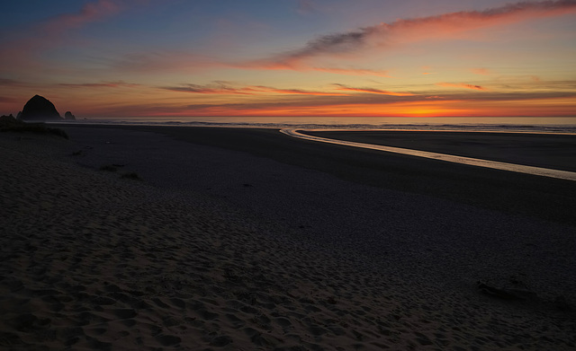 Twilight Over Ecola River Mouth