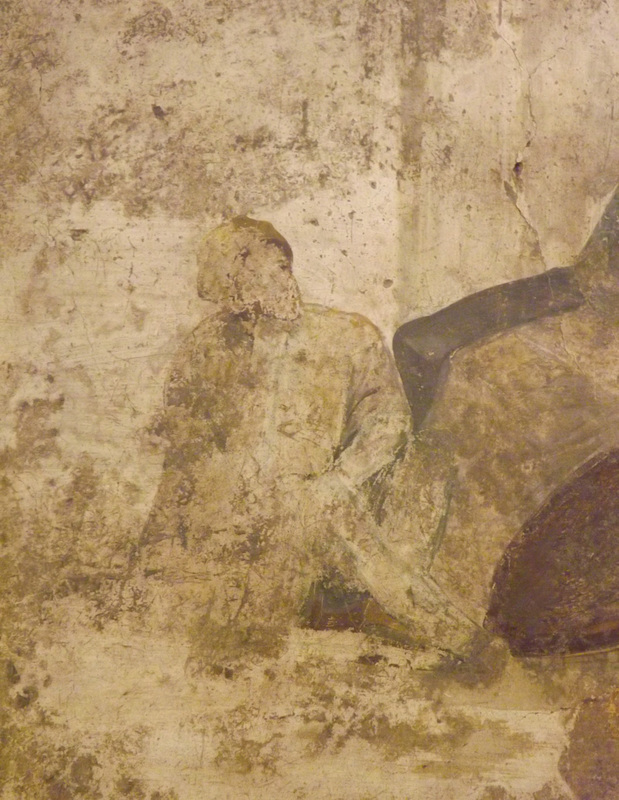 Detail of a Wall Painting with Phoenix and Polyxena in the Naples Archaeological Museum, July 2012