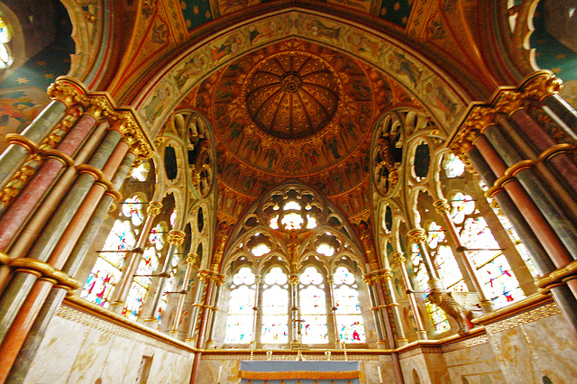 Ceiling in the redundant church at Studley Royal, North Yorkshire