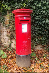 pillar box in autumn