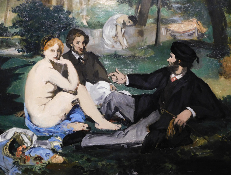 Detail of the Study for Luncheon on the Grass by Manet in the Metropolitan Museum of Art, December 2023