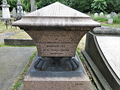 brompton cemetery, london     (46)charles frederick hooffstetter and family c19 tomb on lion's paws