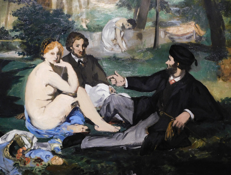 Detail of the Study for Luncheon on the Grass by Manet in the Metropolitan Museum of Art, December 2023