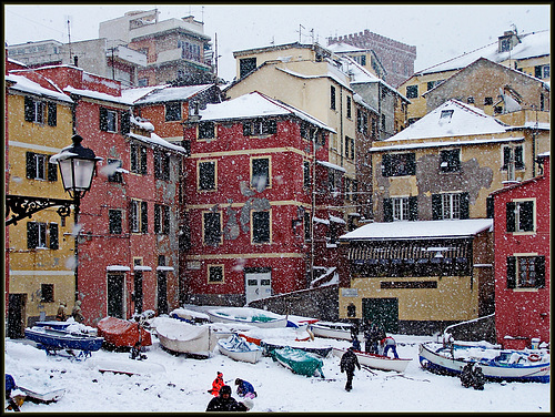 snowfall on the beach -