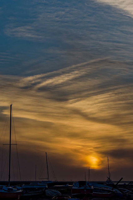 Sunset at the boatyard