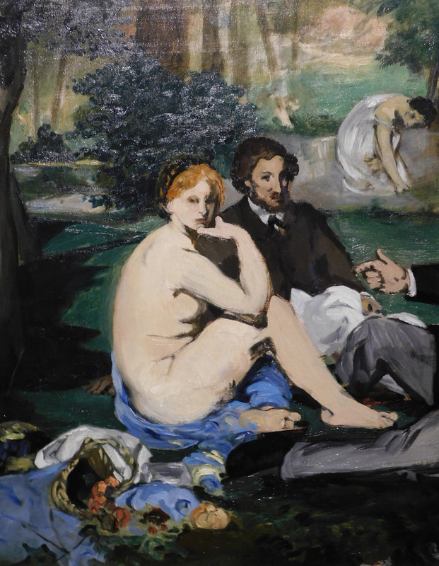 Detail of the Study for Luncheon on the Grass by Manet in the Metropolitan Museum of Art, December 2023