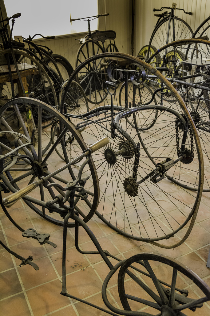 Part of the cycle collection at Brooklands Museum