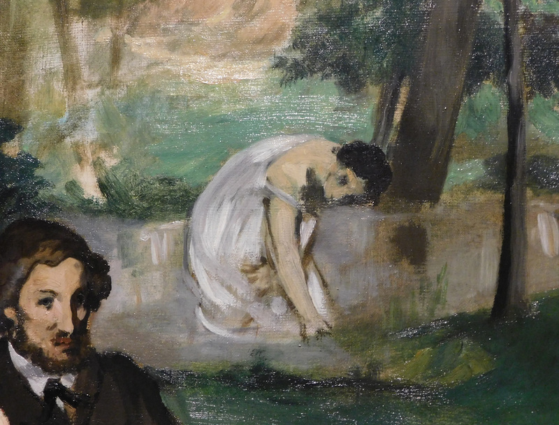 Detail of the Study for Luncheon on the Grass by Manet in the Metropolitan Museum of Art, December 2023