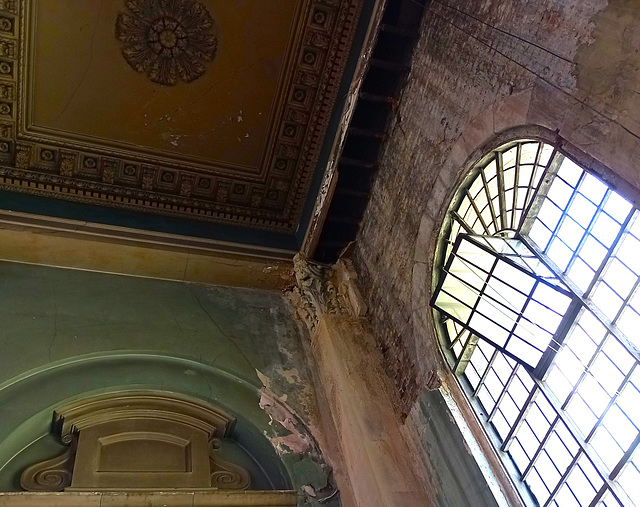Decay in St Anne Limehouse, a working church but officially at risk.