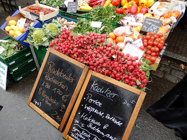 Marktstand für Veganer