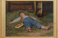 "Garçon couché dans le foin" (Albert Anker - 1897)
