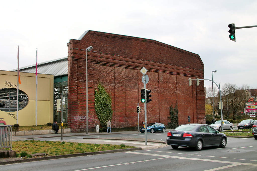 Maschinenfabrik Deutschland, Backsteingiebel der ehemaligen Weichenbauhalle (Dortmund-Nordstadt) / 27.03.2018