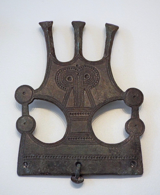 Celtiberian Belt Buckle with a Face in the Archaeological Museum of Madrid, October 2022