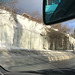 frozen "waterfalls" beside the road