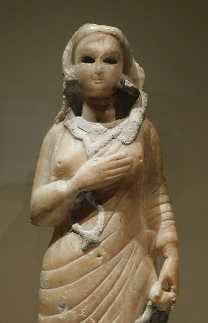 Detail of a Statuette of a Standing Female Figure from Borsippa in the Metropolitan Museum of Art, June 2019