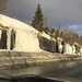 frozen "waterfalls" beside the road