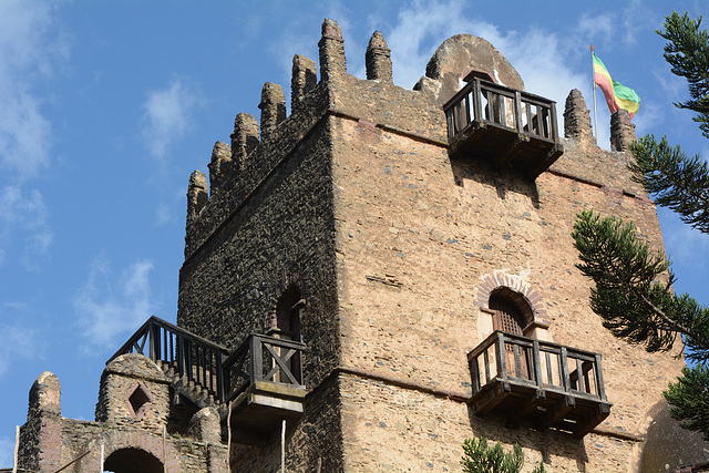 Ethiopia, Gondar, Royal Enclosure of Fasil Ghebbi, Tower of the Castle of Fasiledes