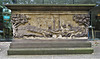 st mary's church,  lambeth, london; crocodile and shells from his collection on the 1853 copy of the tomb of john tradescent +1662